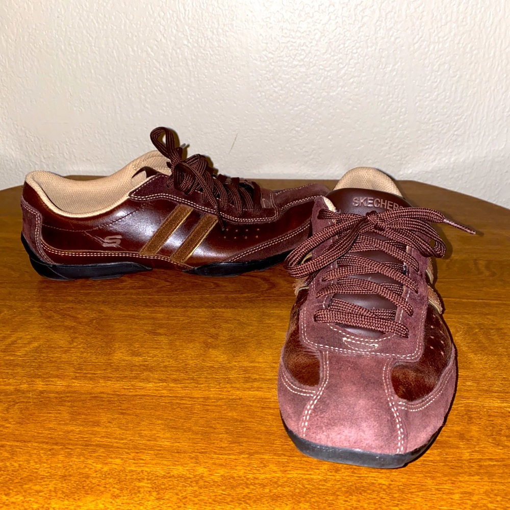 Skechers Leather Shoes Women GIRLS ROCK Toffee 46596 F15-3 Size 10